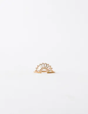 TOPAZ & DIAMOND ILLUMINATING BAGUETTE ARC RING