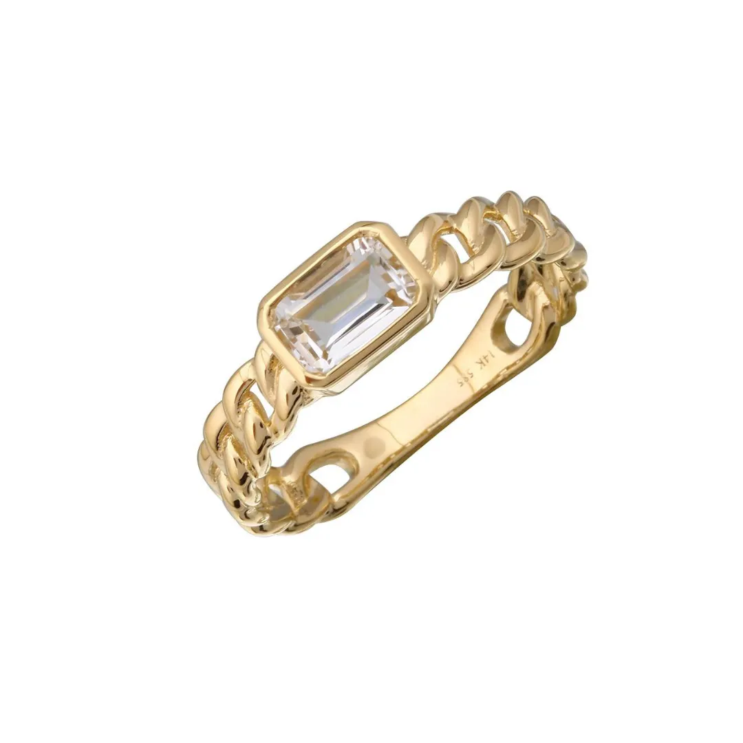 TOPAZ CUBAN LINK RING