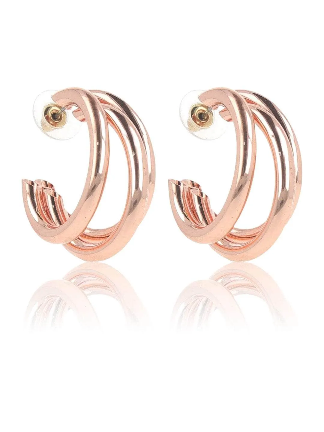 Triple Hoop Earrings Rose Gold