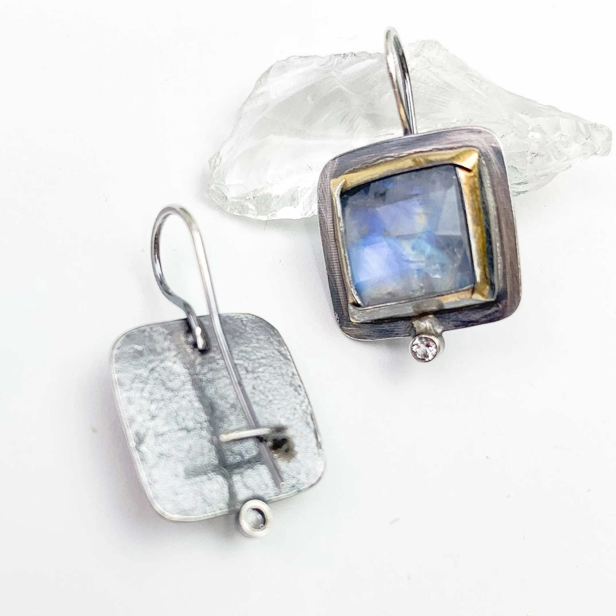 Twilight Reflections Square Gemstone Earrings