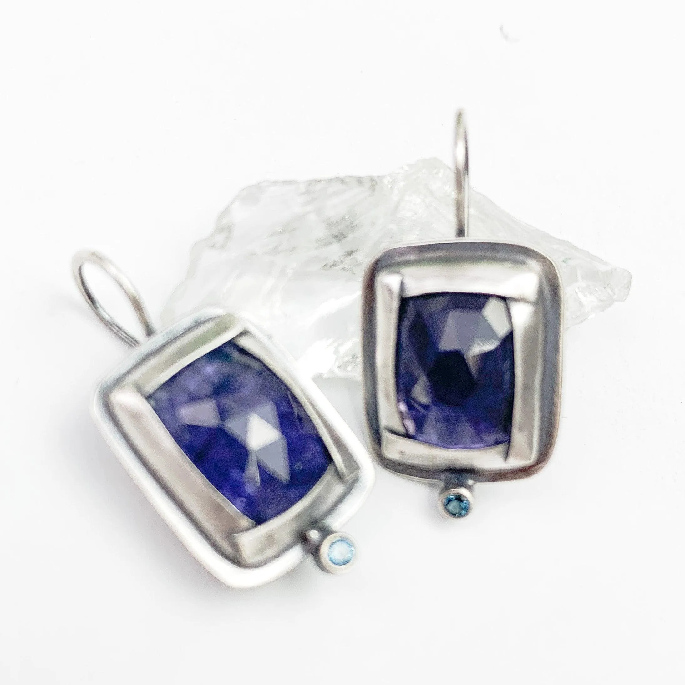 Twilight Reflections Square Gemstone Earrings