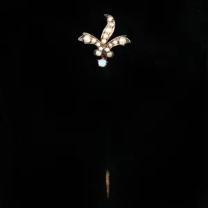 Victorian Pearl and Opal Stick Pin