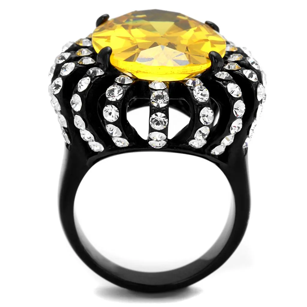 Women Stainless Steel Cubic Zirconia Rings TK2346