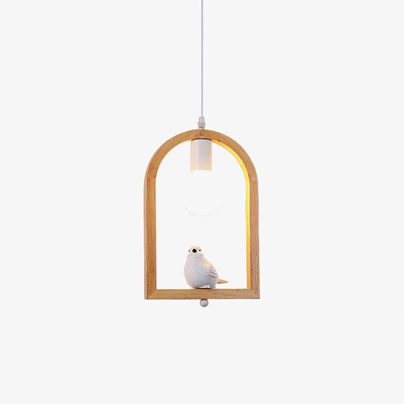 Wood Bird Resin Pendant Light