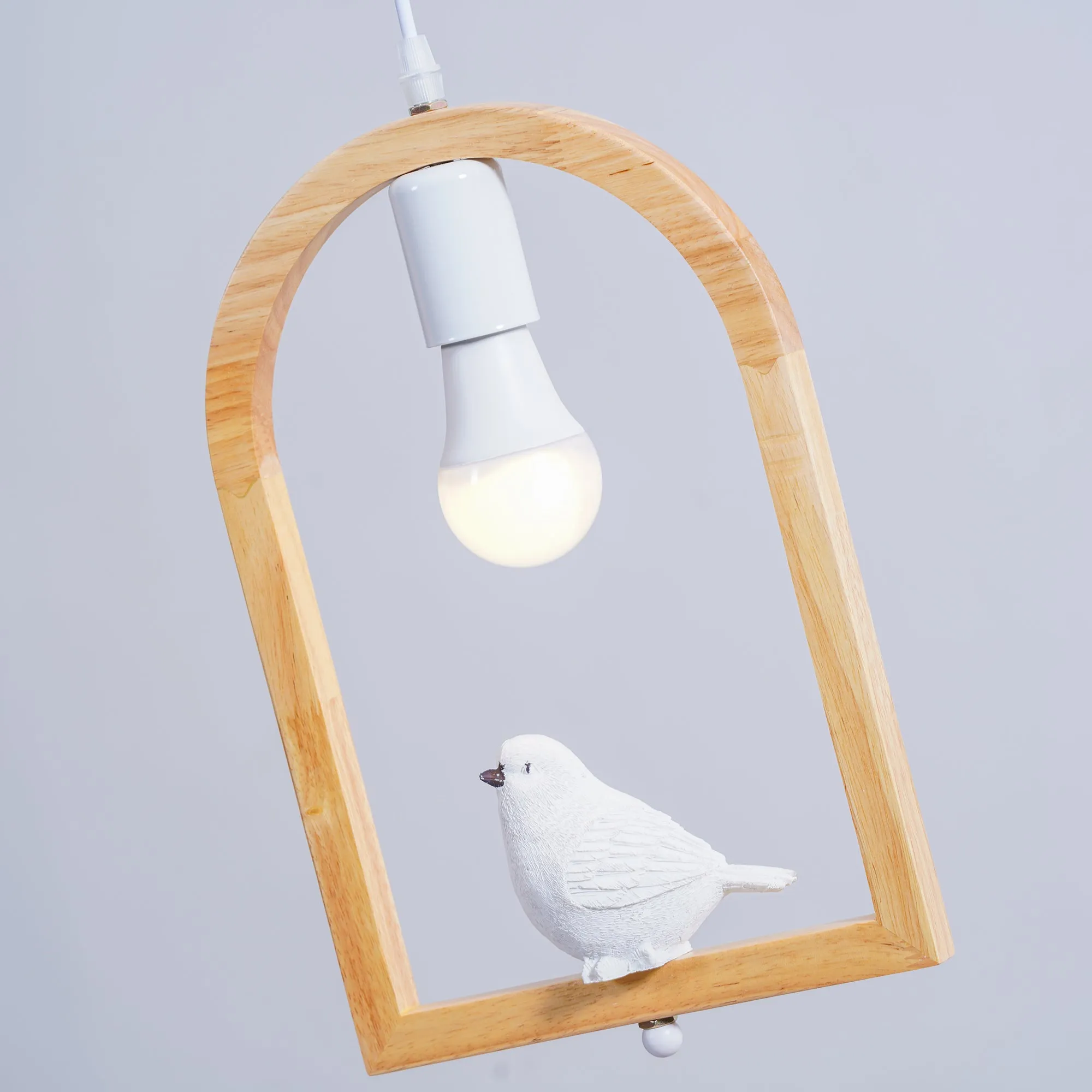 Wood Bird Resin Pendant Light