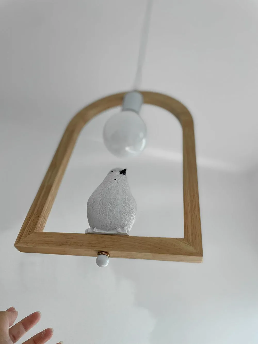 Wood Bird Resin Pendant Light