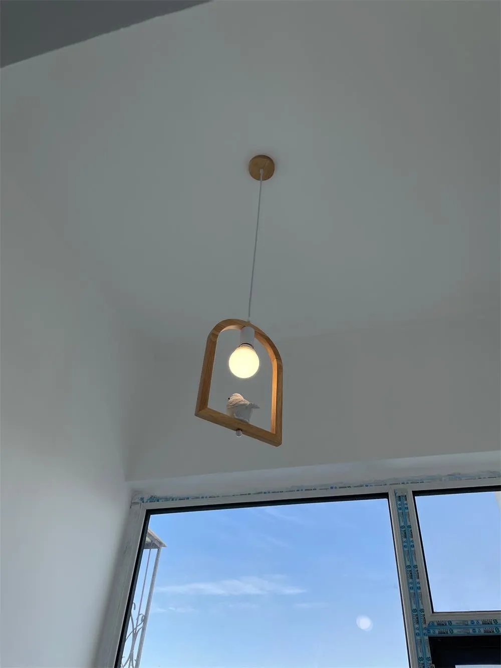 Wood Bird Resin Pendant Light