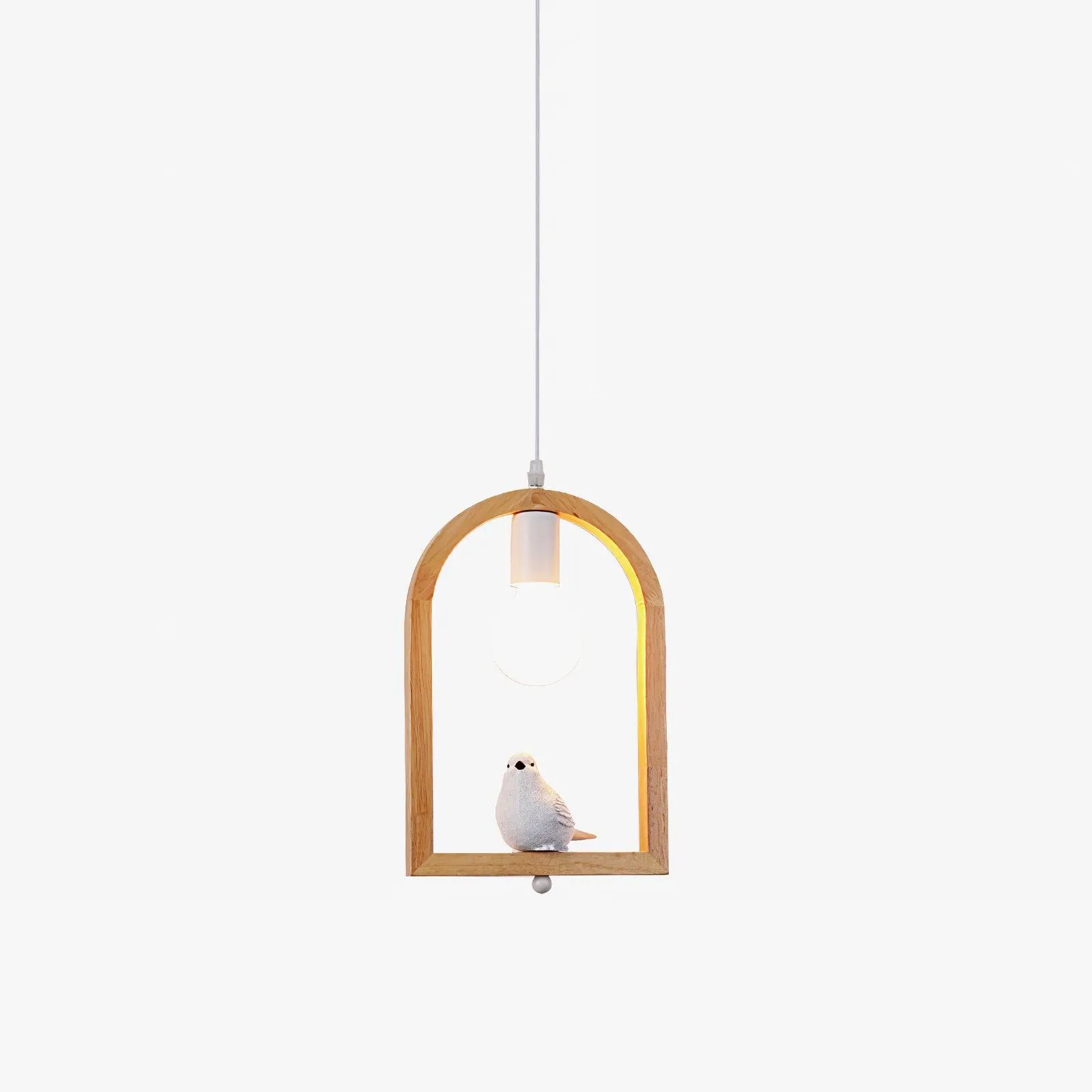 Wood Bird Resin Pendant Light