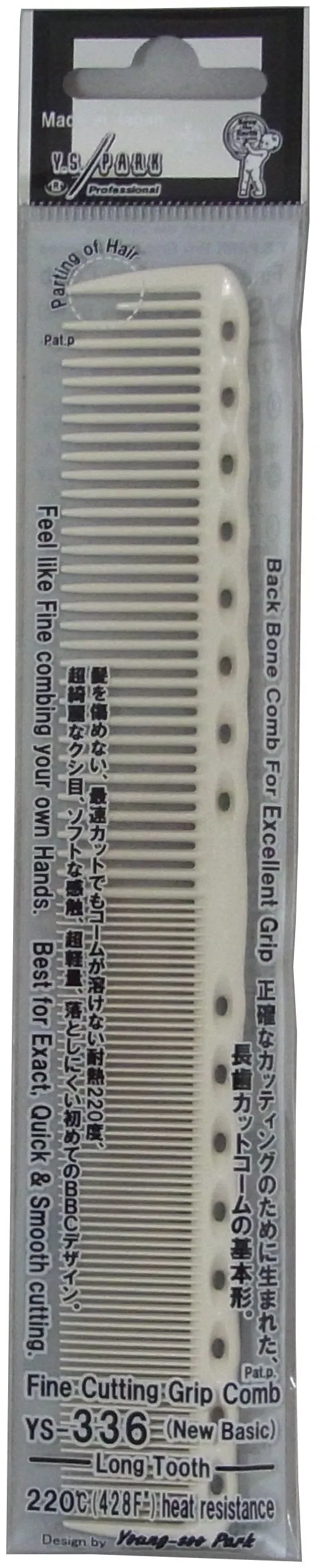 Y.S Park Fine Cutting Grip Comb YS-336 (White) Y.S.Park